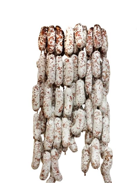 Fuet Salami Sticks Traditional Spanish Sausage Black Background Top