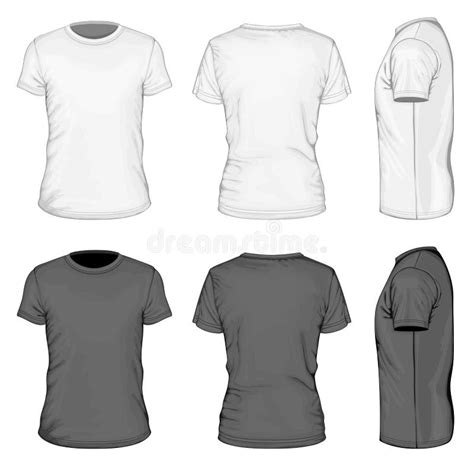 Men S White Short Sleeve Polo Shirt Stock Vector Illustration Of Rear