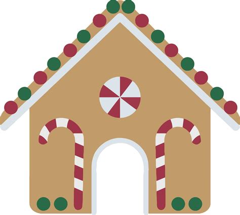 Navidad Pan De Jengibre Casa Con Caramelo Bastones Vector En