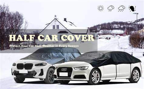 Bexita Half Car Cover Waterproof Car Windshield Snow Cover Outdoor