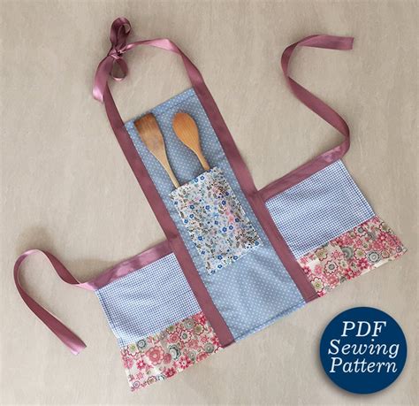 Girls Super Easy Kitchen Apron Pattern Pdf Girl Sewing Etsy