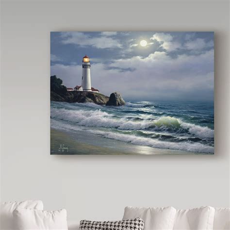 Trademark Art 'Coastal Scene 3' Oil Painting Print on Wrapped Canvas ...