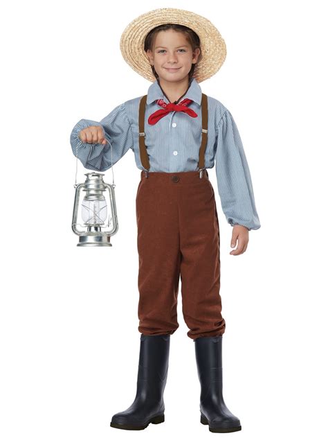 Pioneer Boy Victorian Pilgrim American Frontier Olden Day Child Boys