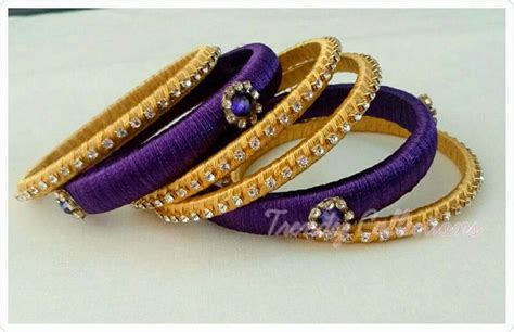 Pin By Sameera Kuppam On Silk Thread Jewellery Thread Bangles Silk