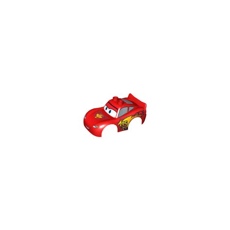 Duplo Car Body With Mcqueen Flame And Wings On Bonnet 12139 19205