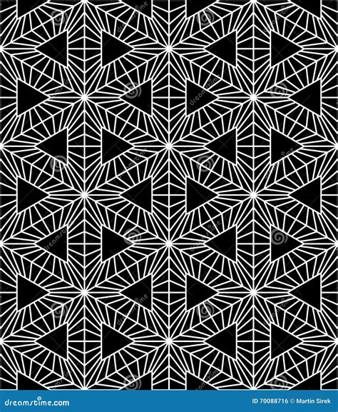 Vector Modern Seamless Sacred Geometry Pattern Hexagon Black And White