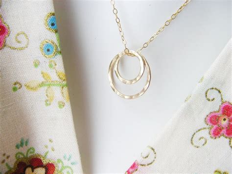 14k Gold Filled MOM Necklace Rings Representing Mom And Her Etsy