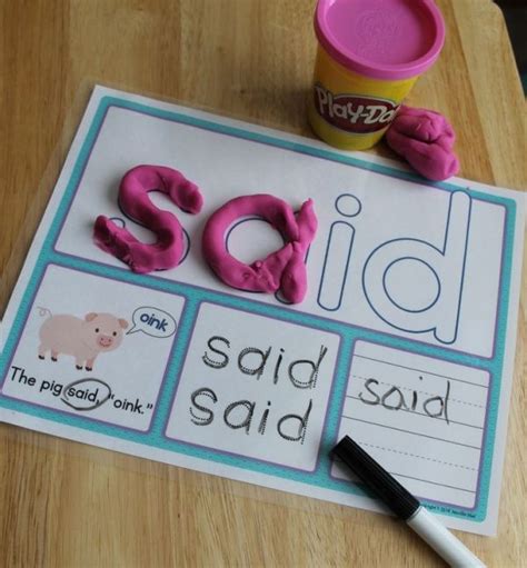 Sight Word Play Dough Activity Mats Build It Identify It Read It In