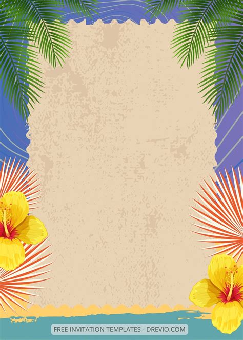 Free 9 Tropical Beach Canva Wedding Invitation Templates Three