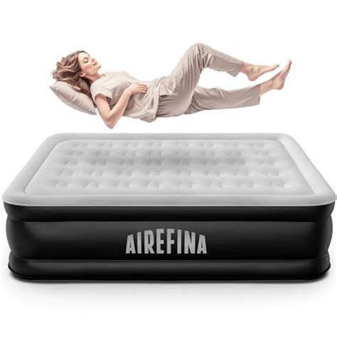 Airefina Air Mattress Queen With Built In Pump Durable Queen Size