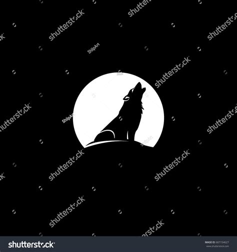 Wolf Logo Moon Stock Vector (Royalty Free) 687154627 | Shutterstock