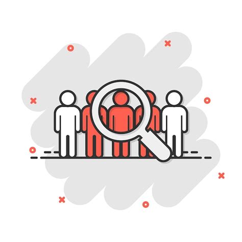 Premium Vector Search Job Vacancy Icon In Comic Style Loupe Career