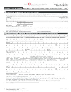 Bmo Ligne D Action Ouverture De Compte Remplir En Ligne Imprim