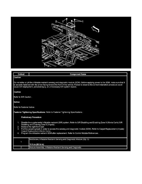 Chevrolet Workshop Manuals Impala V6 3 5L VIN N 2006 Restraint