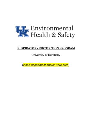 University Of Kentucky Respiratory Protection Program Template Ehs