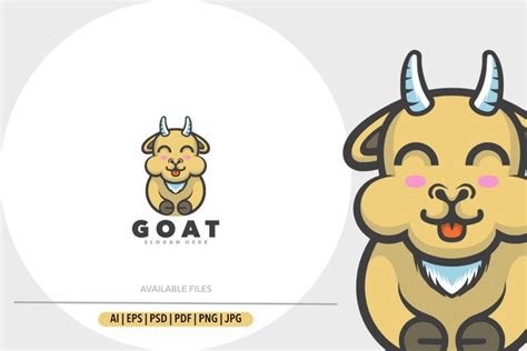 Goat cartoon mascot logo template