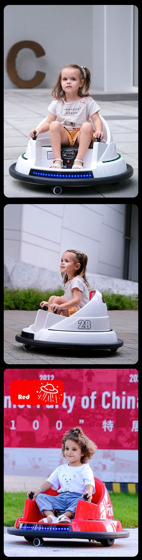 Kidzone Bumper Car Electric Toy Cars For Kids To Drive Wild Thing 360 ...