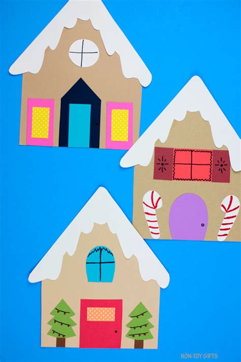 Paper Gingerbread House Craft For Kids [Printable Template]