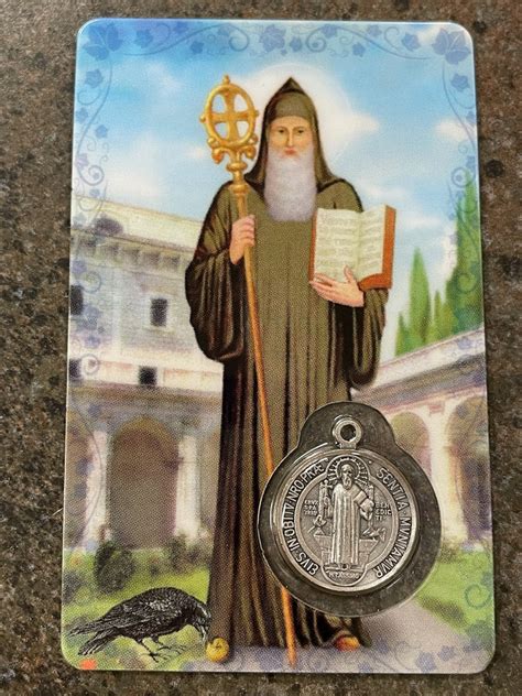 St Benedict Card With Medal Marytown T Shop