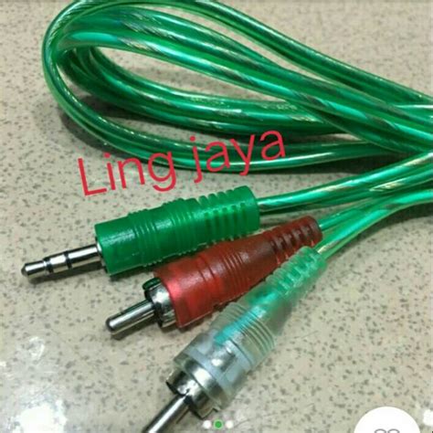 Jual COLOKAN KABEL JACK JEK RCA AUX 3 5mm KABEL TRANSPARAN RCA 2 1