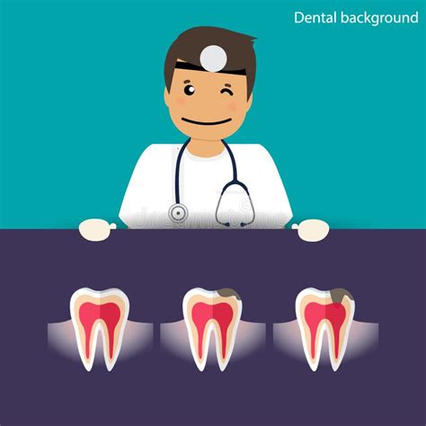 Medisch Tandontwerp Als Achtergrond Tandarts Met Tanden Zieke Vector