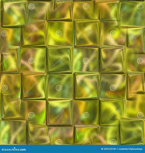 Seamless Gold Texture With Protruding Cubes Glass Squares Stick Out Unevenly From The Surface