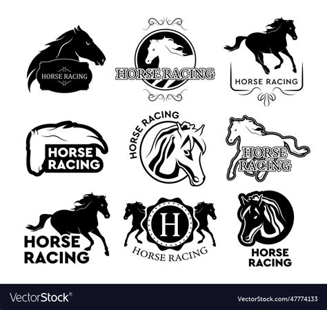 Horse race logo set Royalty Free Vector Image - VectorStock