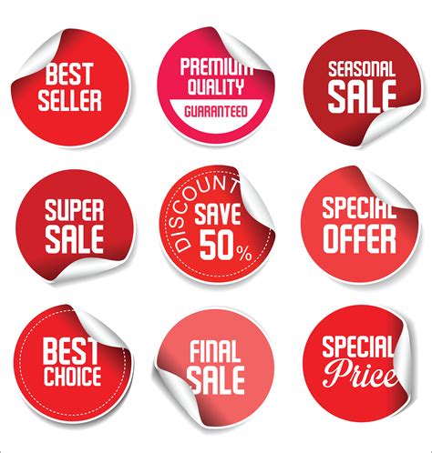 Modern Sale Stickers And Tags Colorful Collection 286258 Vector Art At