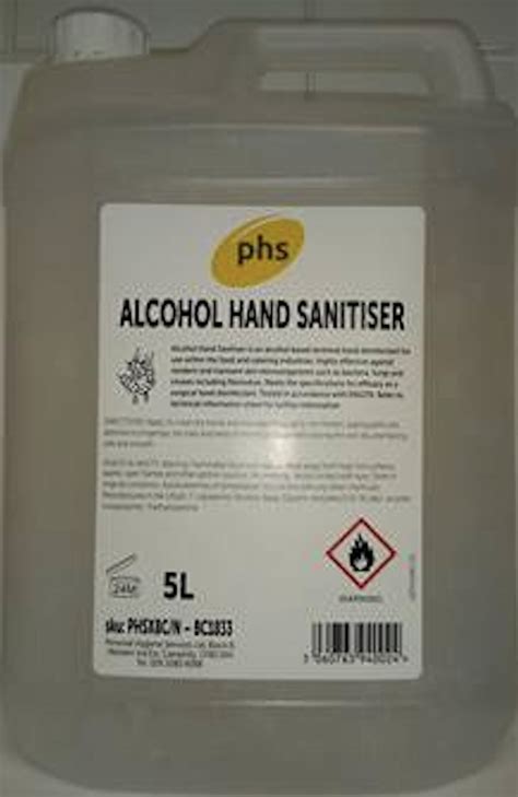 Phs Alcohol Hand Sanitiser Gel 70 5 Litre