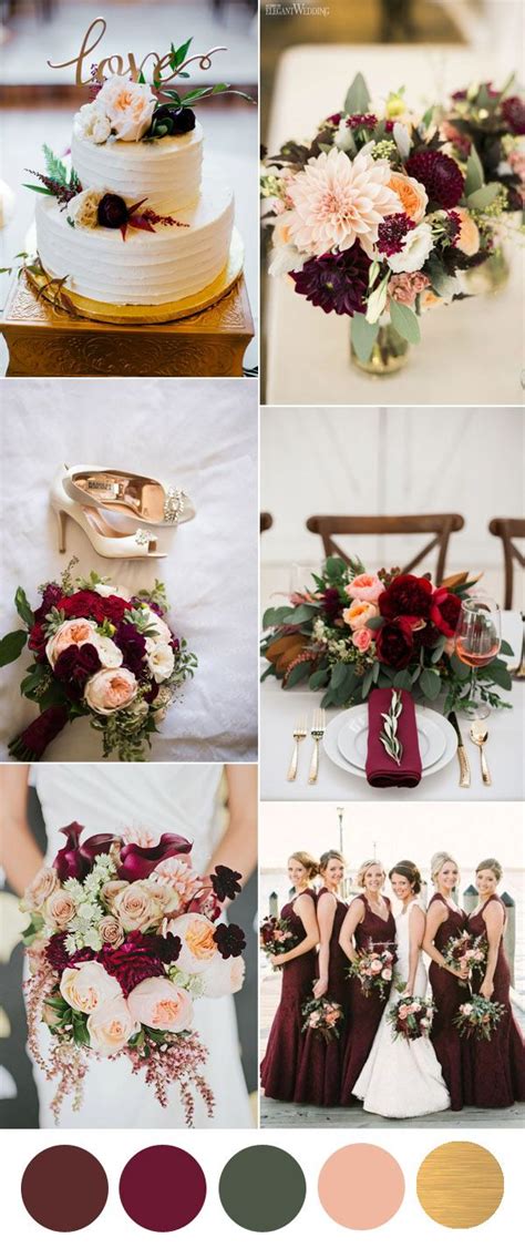 Six Beautiful Burgundy Wedding Colors In Shades Of Gold Burgundy