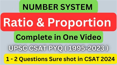 Csat Ratio And Proportion Upsc Prelims Csat 2024 Number System Csat Upsc Csat Pyq 1995