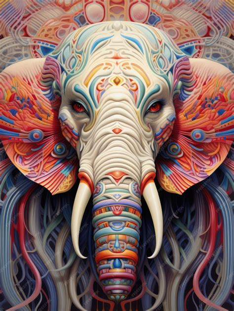 Premium Photo Psychedelic Colorful Elephant