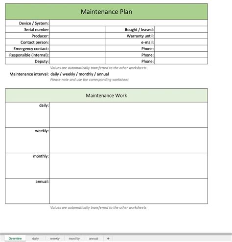 Excel maintenance template: How to save money and hassle [FREE]