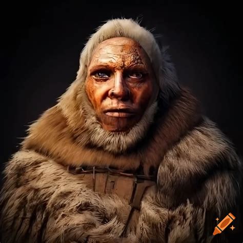 Takkar Paleolithic Hunter In Primitive Fur Clothing In A Cold Arid Steppe