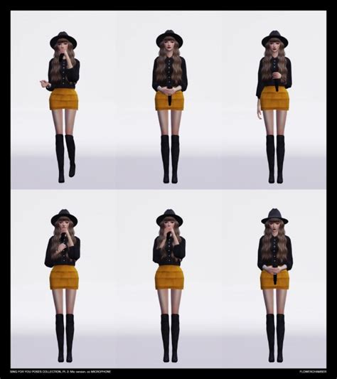 Flower Chamber Sing For You Poses Collection Pt 2 Mic Sets • Sims 4 Downloads