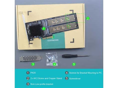 GLOTRENDS PA20 Dual M 2 NVMe To PCIe 3 0 X4 Adapter With PCIe