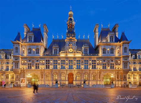 Blue Hour On Paris City Hall Hdr Night Shot Downtown Flickr