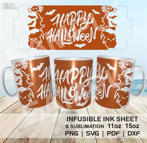 Halloween Mug SVG Halloween Mug Template SVG for Cricut Mug Press Spook ...