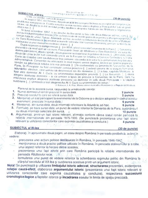 Subiecte Istorie Bac Edu Ro Ce A Picat La Proba Obligatorie A