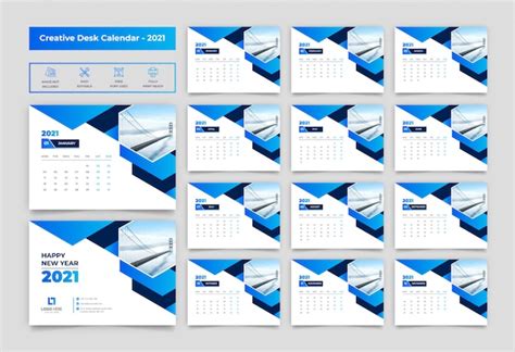 Premium Vector 2021 Desk Calendar