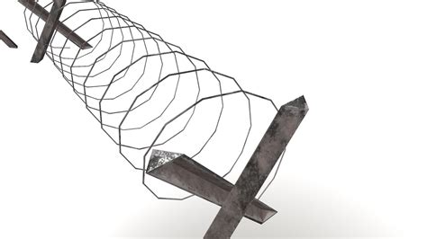 3d Model Barbed Wire Barricade Vr Ar Low Poly Cgtrader