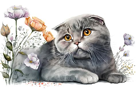 The Watercolor Cat Collection By Artsy Fartsy Thehungryjpeg