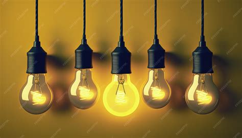 premium photo  row  lit light bulbs   lit    lit