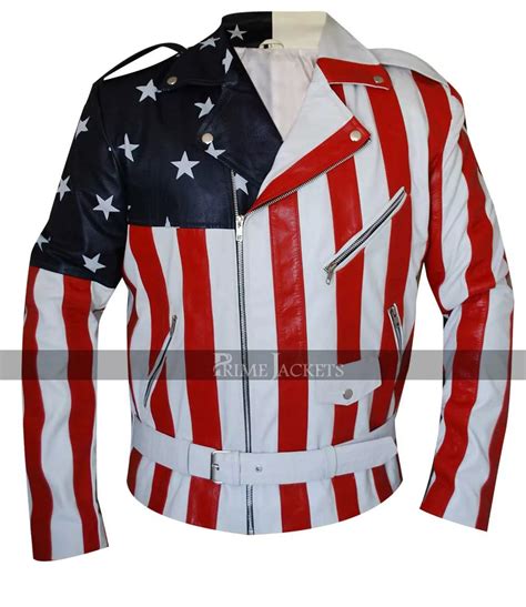 American Flag Biker Style Leather Jacket – Sourock