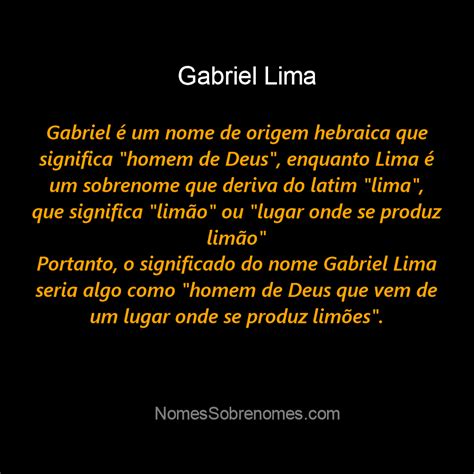 Qual O Significado Do Nome Gabriel Lima