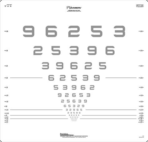 3 Meter SLOAN Contrast Vision Chart 2.5% - Precision Vision