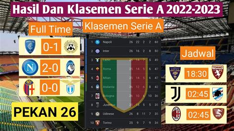 Hasil Liga Italia Tadi Malam Napoli Vs Atalanta Klasemen Serie A