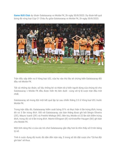 Game 8US Club dự đoán Galatasaray vs Molde FK 2h ngày 30 8 2023 pdf