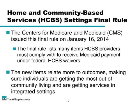 Ppt Hcbs Settings Final Rule Powerpoint Presentation Free Download