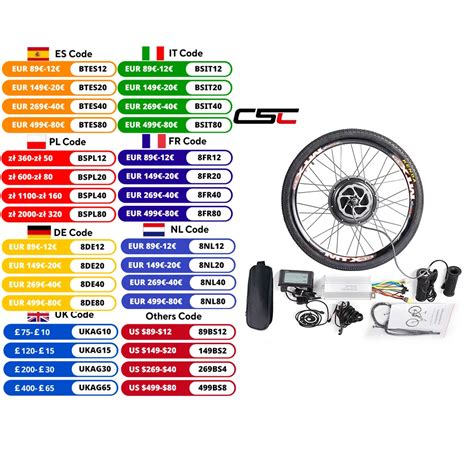 Csc Zestaw Do Konwersji Roweru Elektrycznego Tylny V W W